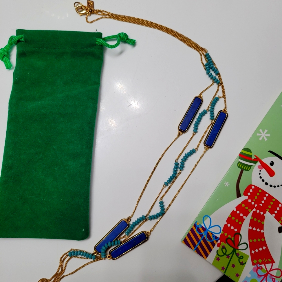 Ralph Lauren Blue Turqouise Gold Necklace 25$
